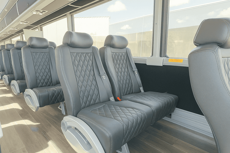 interior of Coach Bus Rancho Cucamonga charter bus