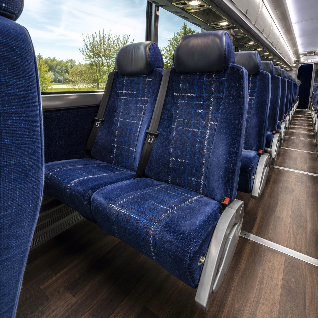 56 passenger charter bus inside